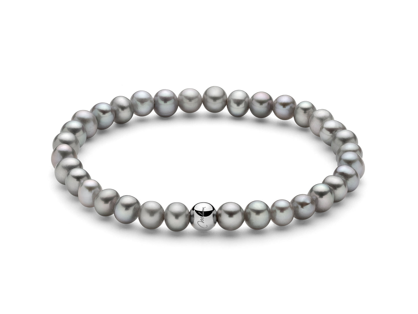 Pulsera Perla 6mm Gris PBR3035