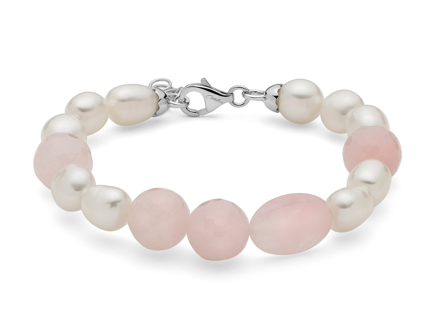Bracciale Giochi Di Perle Barocche Bianche e Rosa 11mm PBR3105
