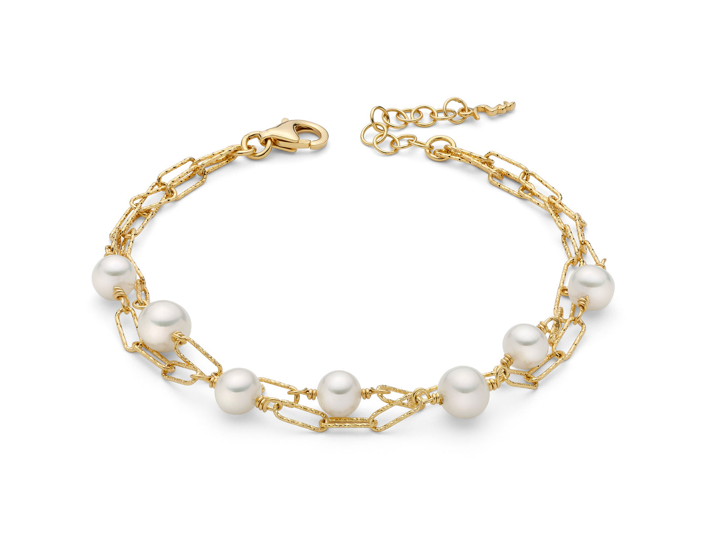 Bracciale Miss Italia Dorato Perle 6.5mm 7.5mm PBR3314G