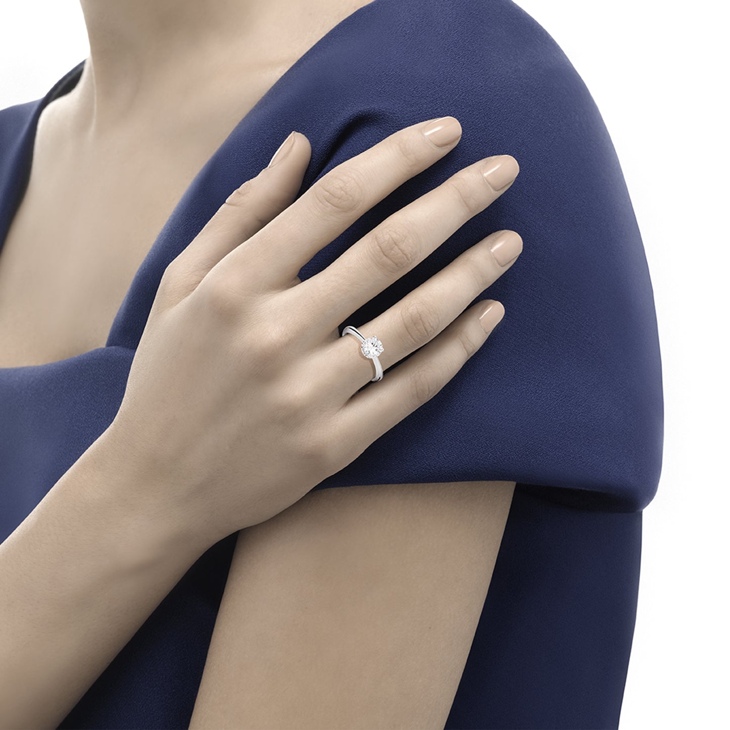 Anello Solitario Anniversary Oro Bianco e Diamante R01SO001