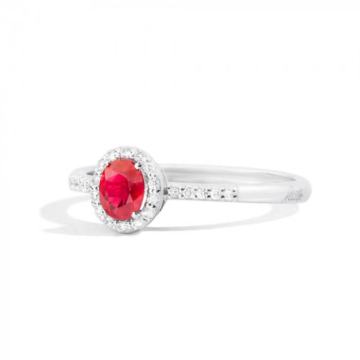 Anello Gemma Diamanti e Rubino R33CG251