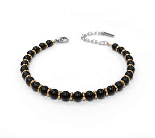 Pulsera Golden Man con Ágata Negra ABR614R