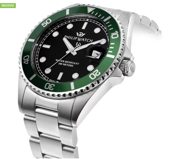 Orologio Uomo Caribe Acciaio, Verde e Nero R8253597086