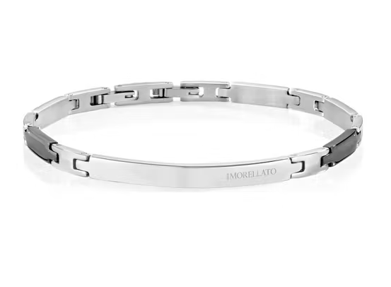 Pulsera Hombre Alfa Acero y Negro SAEV37