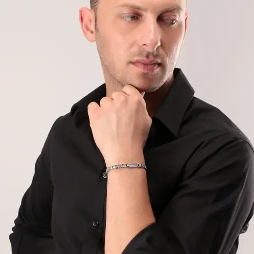 Pulsera Hombre Motown Acero y Oro SALS27