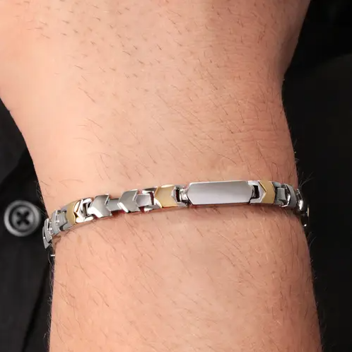 Pulsera Hombre Motown Acero y Oro SALS27