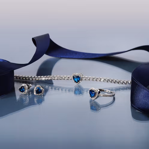 Pulsera Con Corazon Azul SAVB12