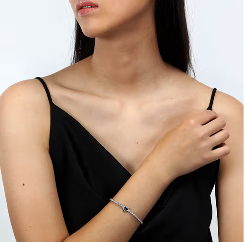 Pulsera Con Corazon Azul SAVB12