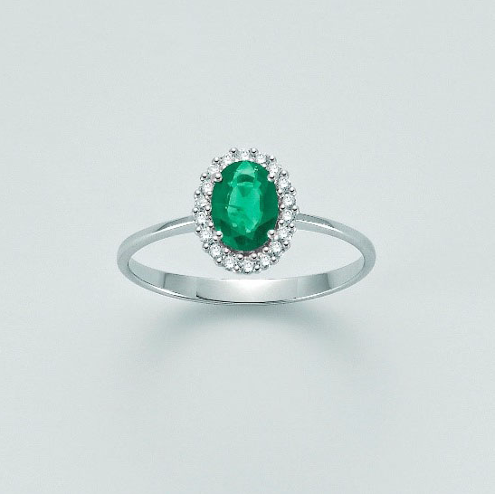 Anello Le Gemme Smeraldo e Diamanti Naturali LID3279