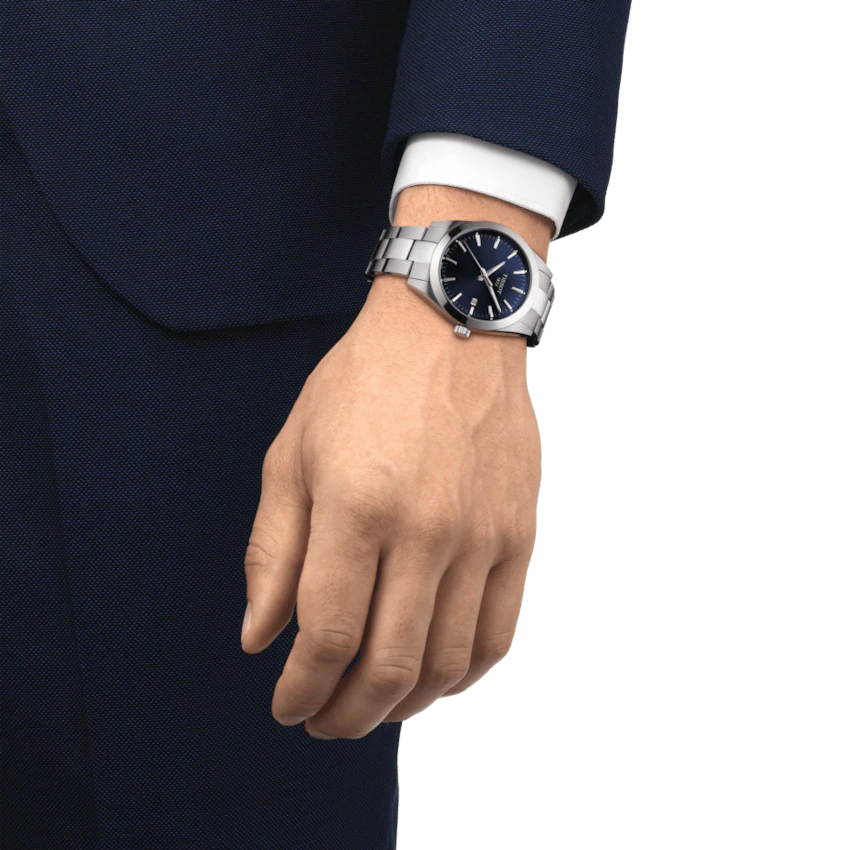 Reloj Gentleman Hombre Acero Y Azul T1274101104100