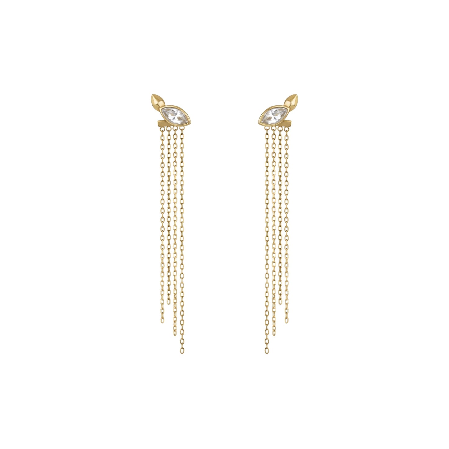 Pendientes Cascada Dorada Colección My Lucky TJ3185