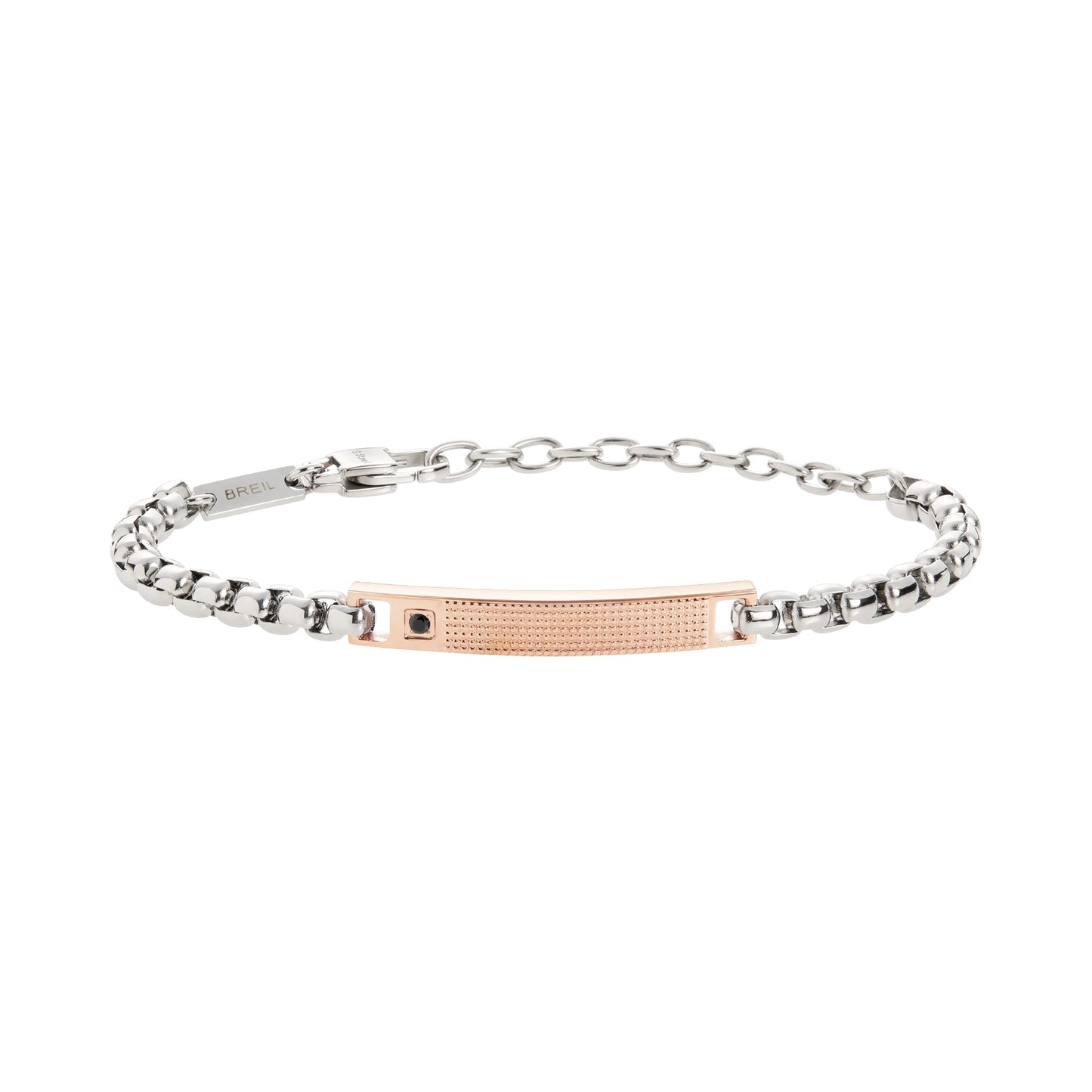 Pulsera Tag And Cross Hombre Plata Rosa TJ3227