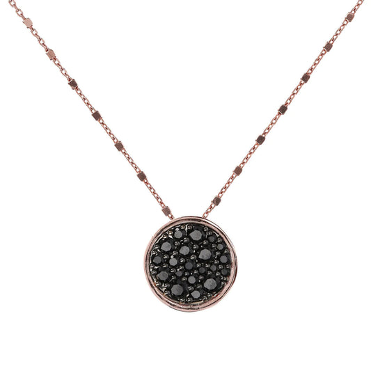 Collana con Pendente a Disco in Pavé Neri WSBZ01028.BS