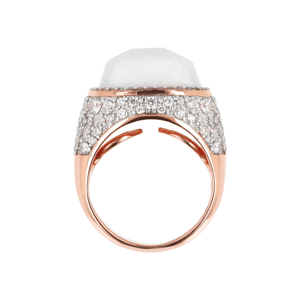 Anillo Chevalier con Ágata White Lace y Zirconia Cúbica WSBZ01586.WA-M