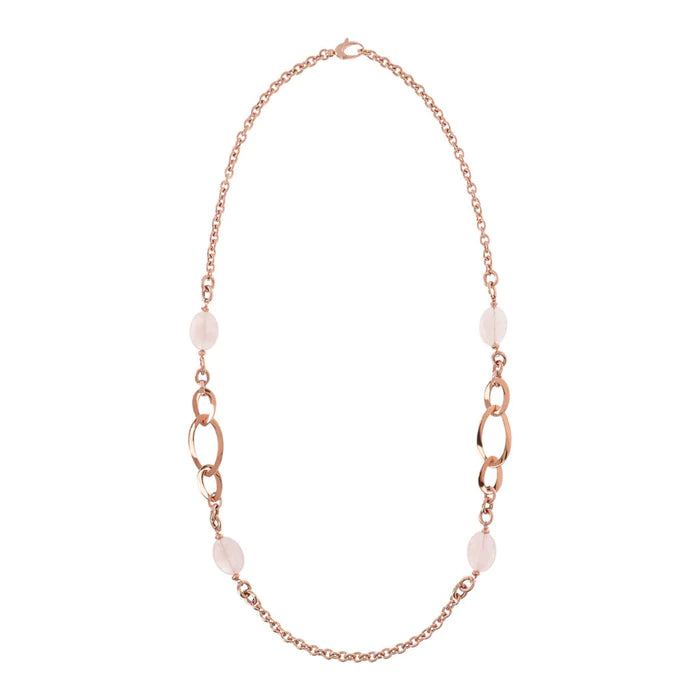 Collana Catena Rolò Ovale e Pietra Naturale WSBZ01955.RQ