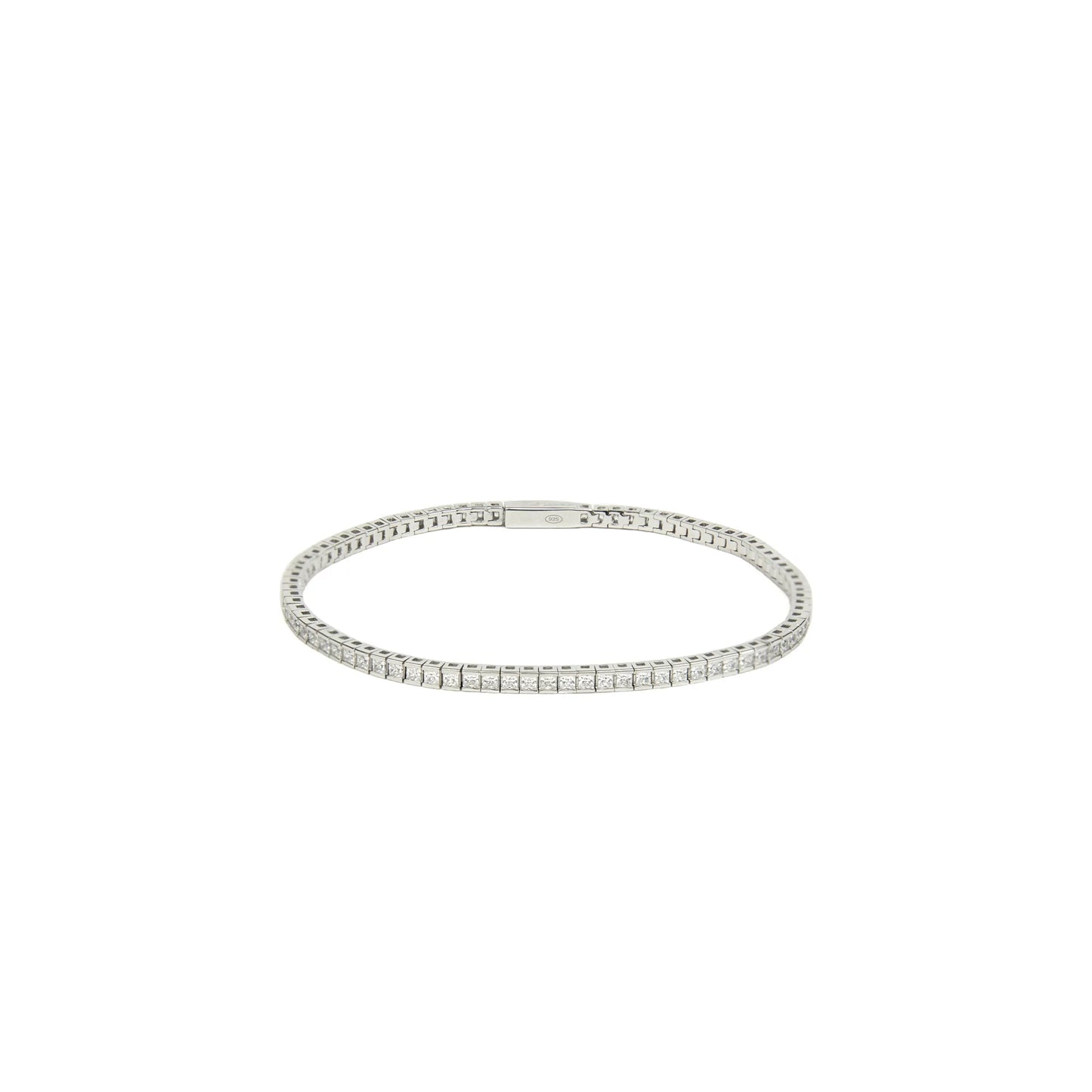 Bracciale Uomo Tennis con Gemme Zaffiri Bianchi ESB130