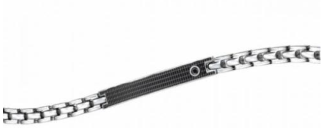 Bracciale Hi-Teck Uomo con Zircone Nero UHB009