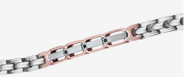 Bracciale Hi-Teck Uomo Rosato a Maglie Larghe UHB007