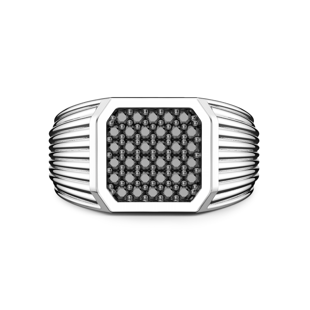 Anello Uomo Chevalier con Spinelli Neri ESA061