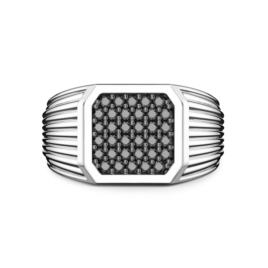 Anello Uomo Chevalier con Spinelli Neri ESA061