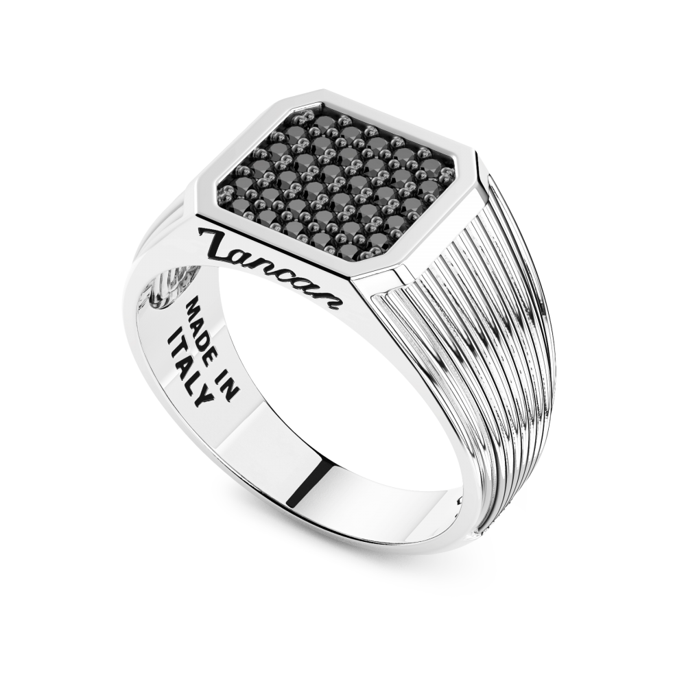 Anello Uomo Chevalier con Spinelli Neri ESA061