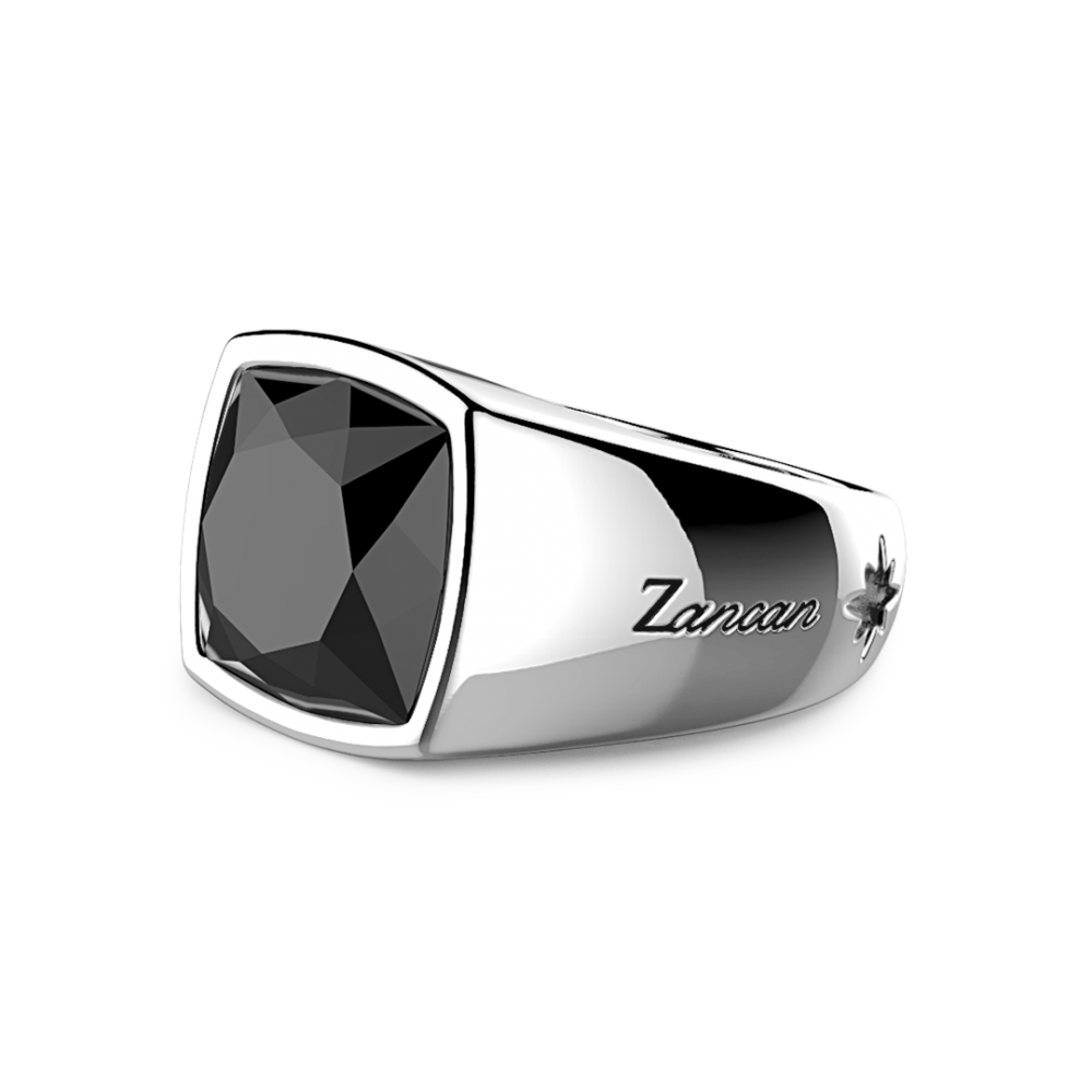 Anillo de Hombre en Plata con Gran Ónix Natural ESA005