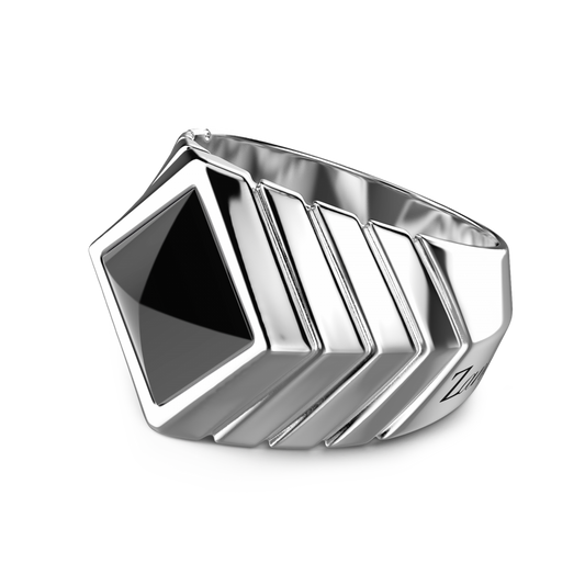 Anillo de Hombre en Plata con Piedra Onix ESA011-ON