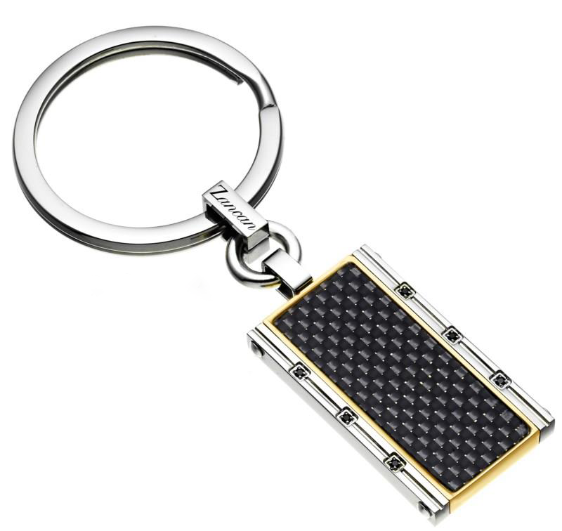Portachiavi Uomo Hi Teck Dorato e Zirconi UHP005