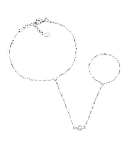 Baciamano Rodio e Zircone Bianco BAMABBZ2