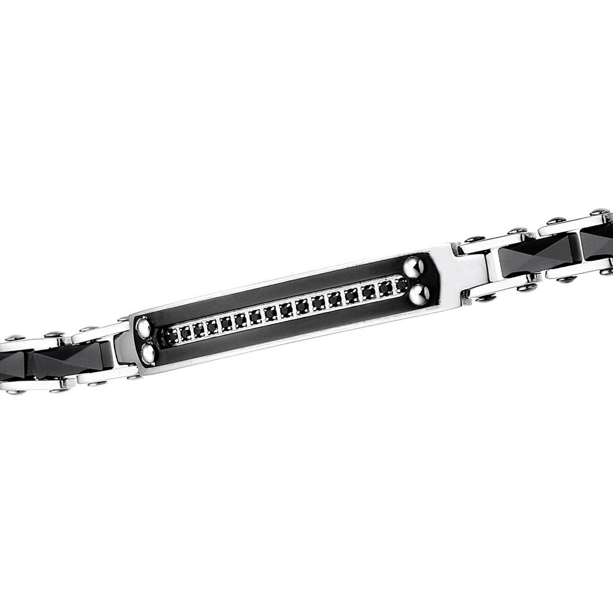 Pulsera de Hombre Negra con Circonitas UHB015