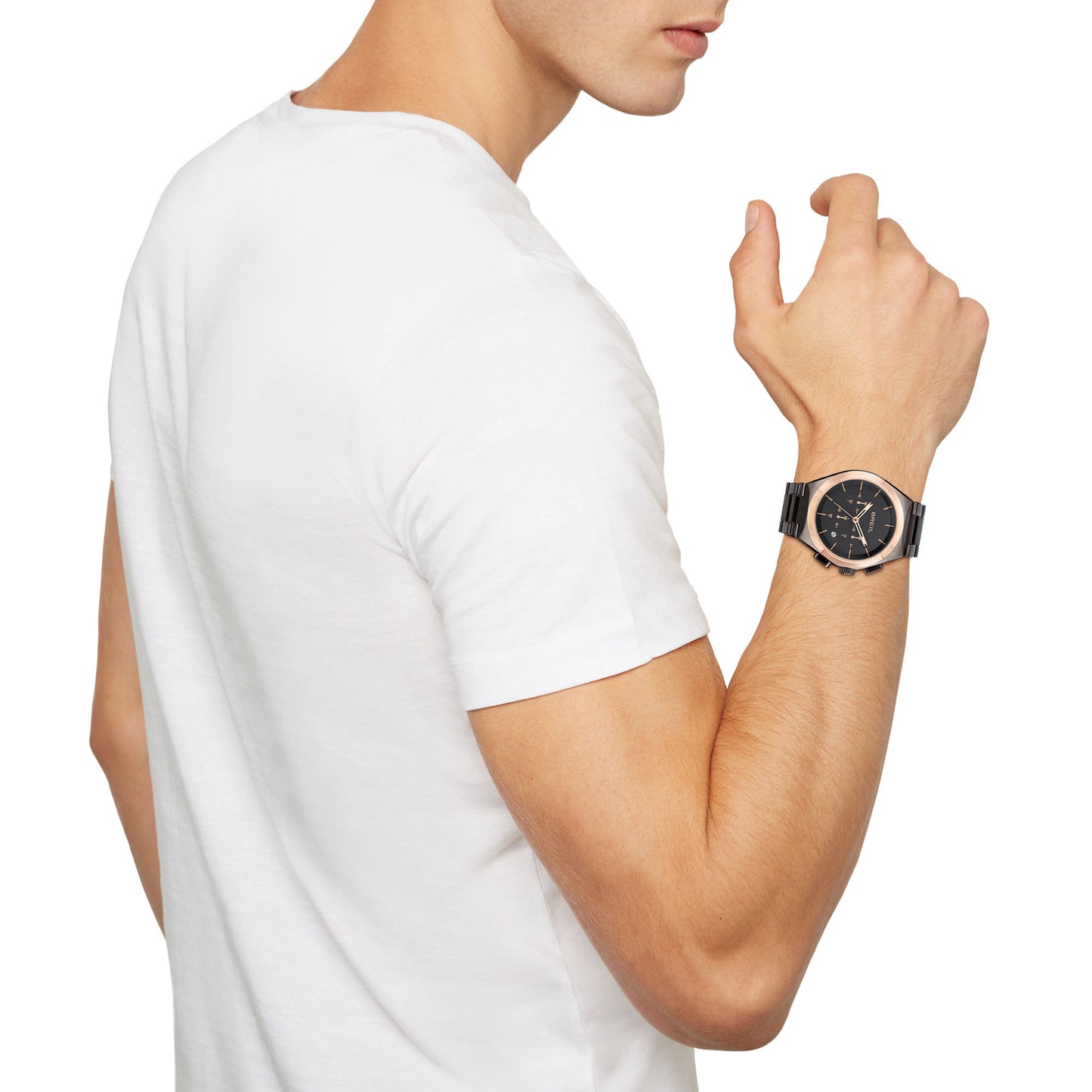 Orologio Uomo Bend Rosato E Nero TW1907