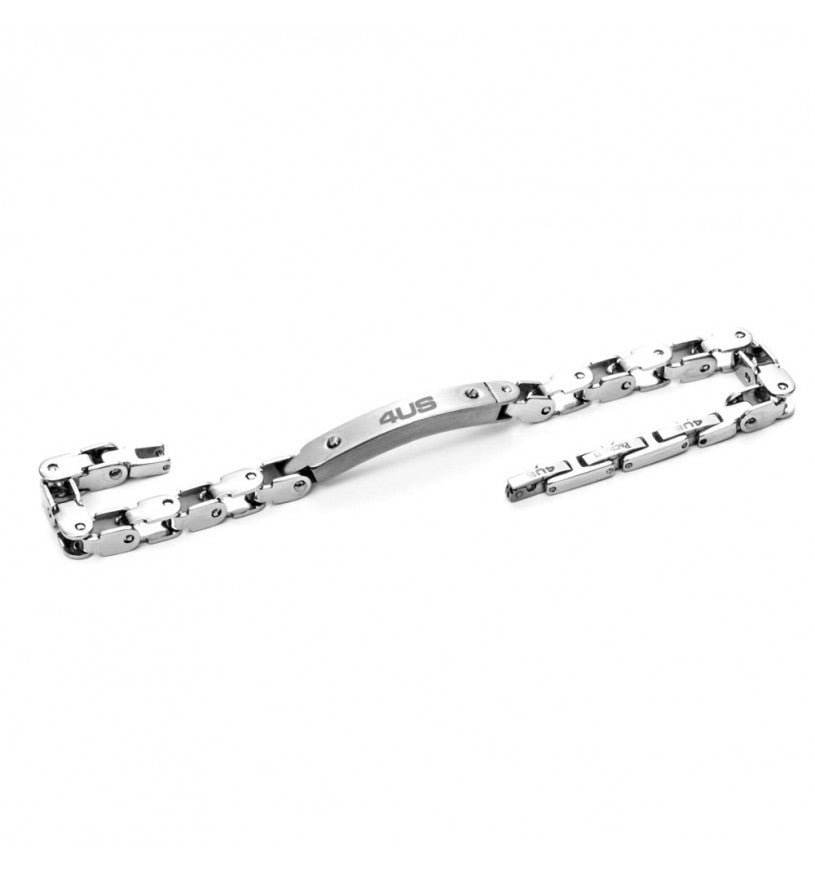 4US Brazalete de Hombre de Acero y Placa Central 4UBR5113