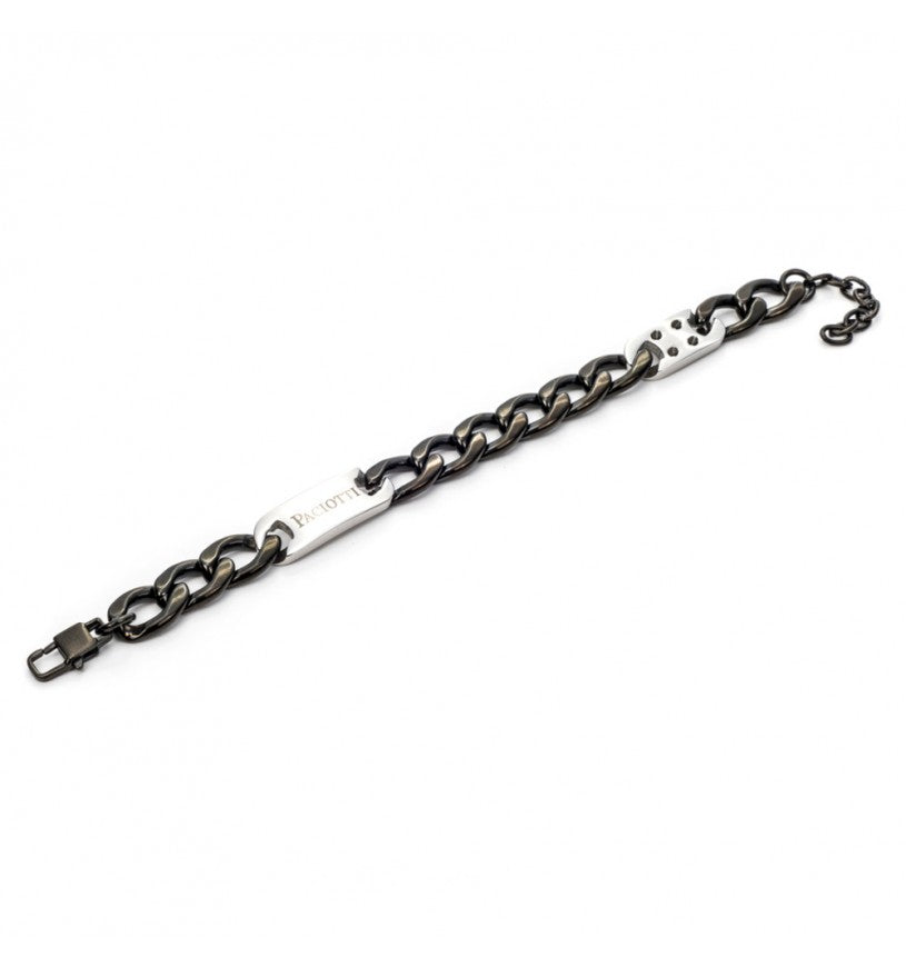 Pulsera Hombre 4US Negra y Plateado 4UBR5156