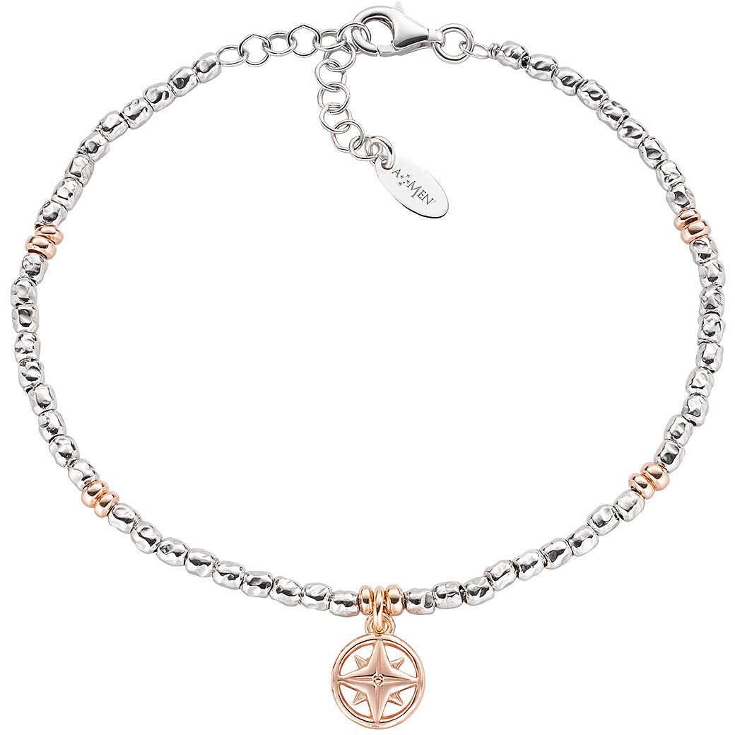 Bracciale Catena con Rosa dei Venti Rosato BRDO1RVBR