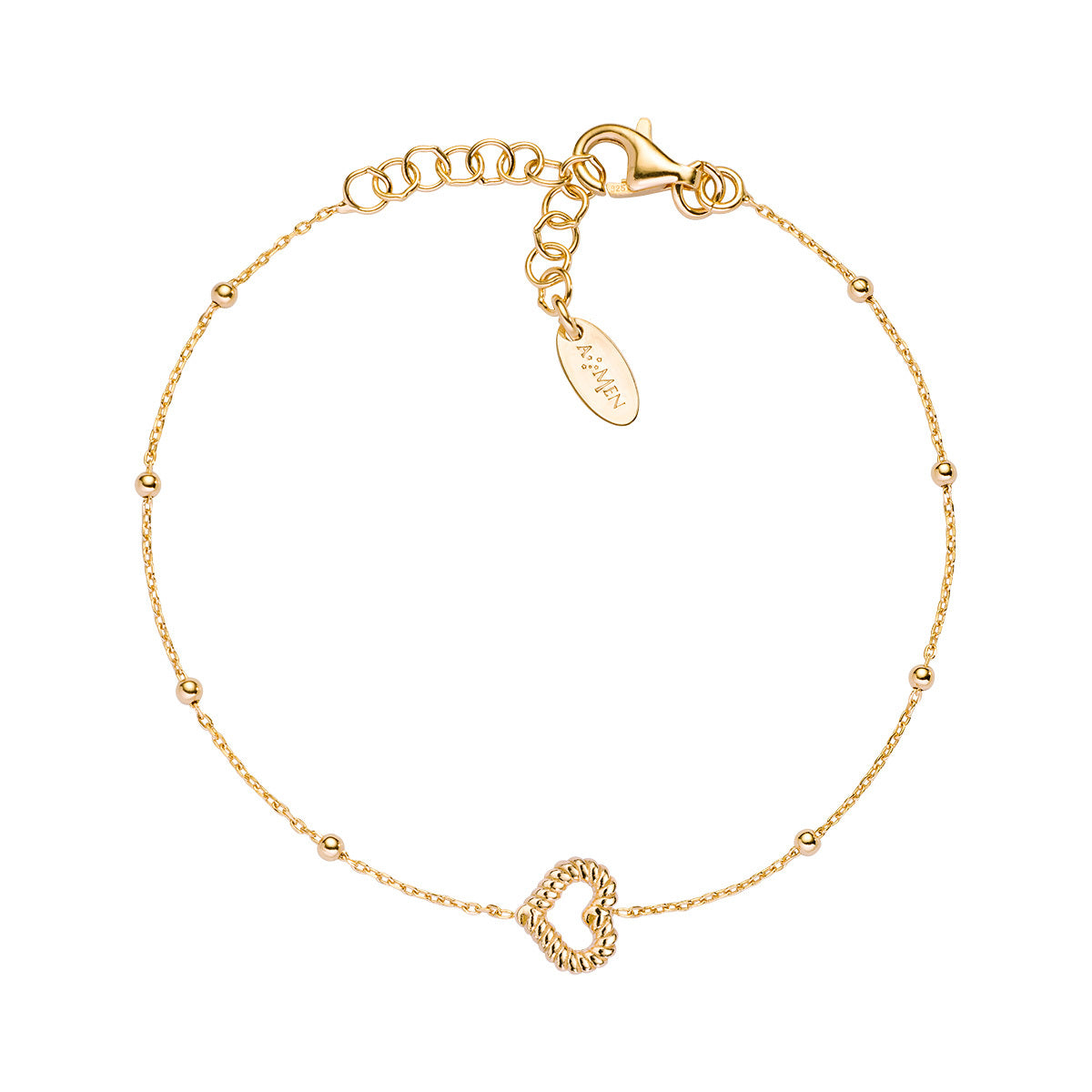 Pulsera Corazón Moleteado Dorado BRGOCUG3