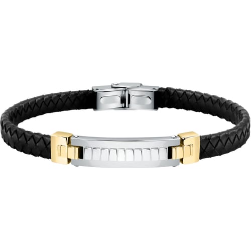 Brazalete Moody negro, dorado y acero SQH32 para hombre
