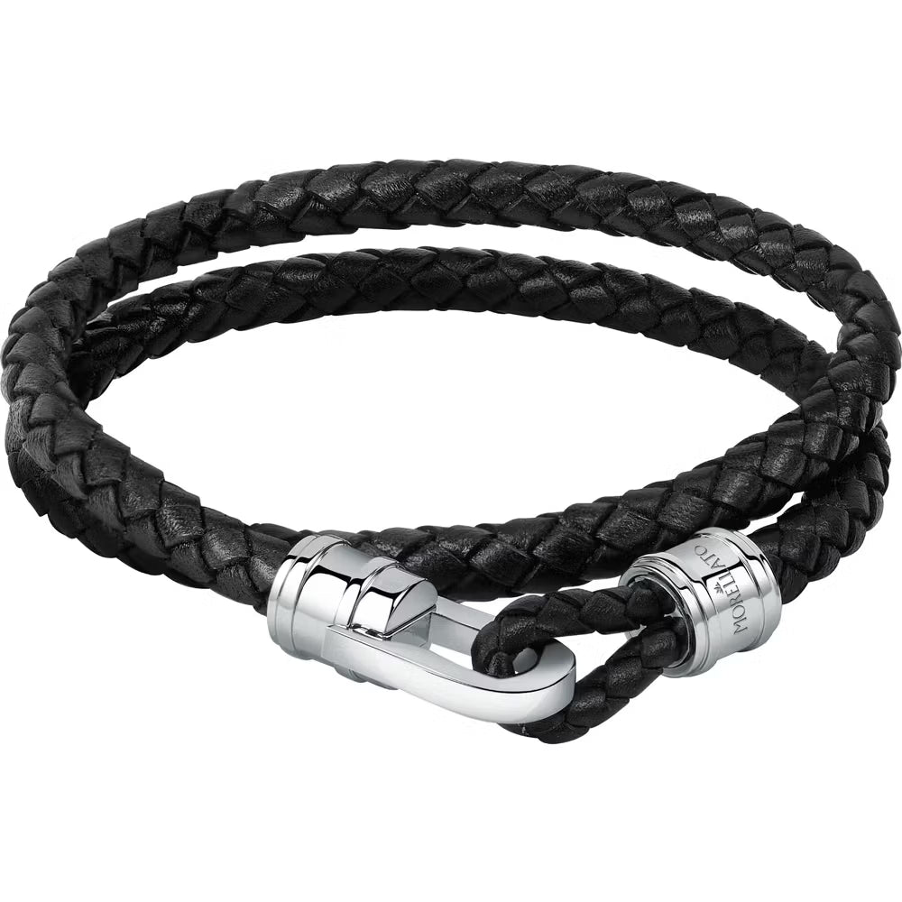 Pulsera Moody Hombre Multihilo Negro y Plata SQH38