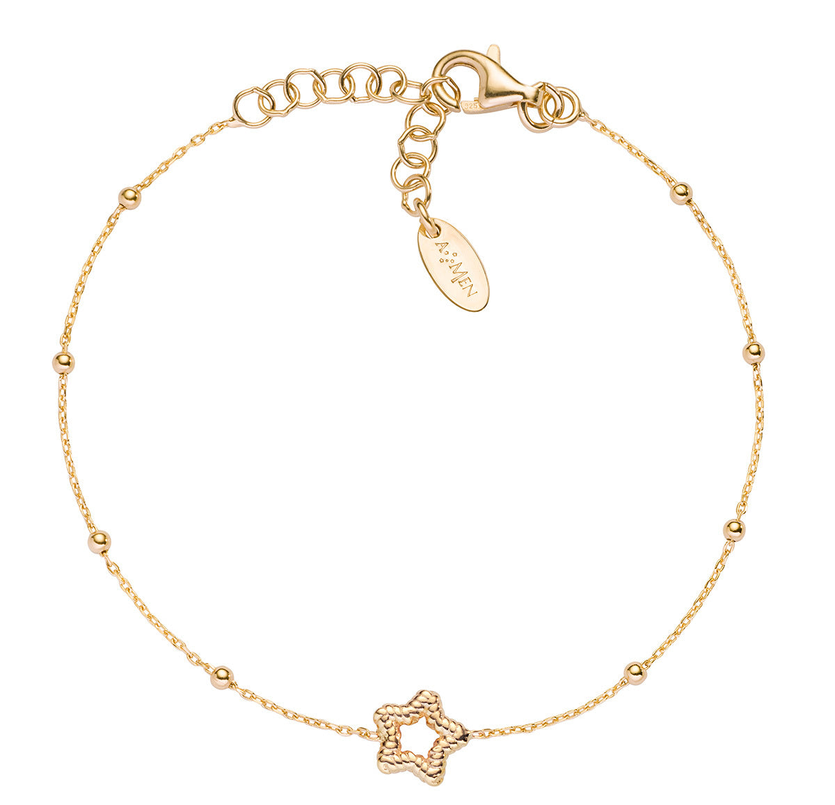 Pulsera Estrella Moleteada Dorada BRGOSTG3