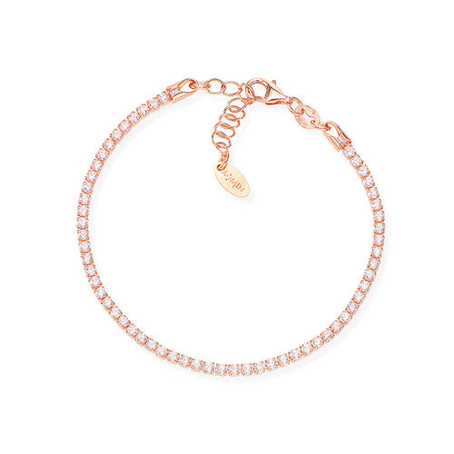 Bracciale Tennis Rosè Zirconi Bianchi BTRB16