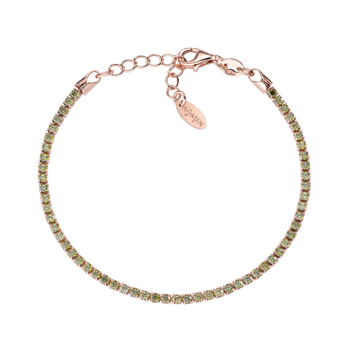 Pulsera Tennis Rosè Circonitas Verdes BTRVE16