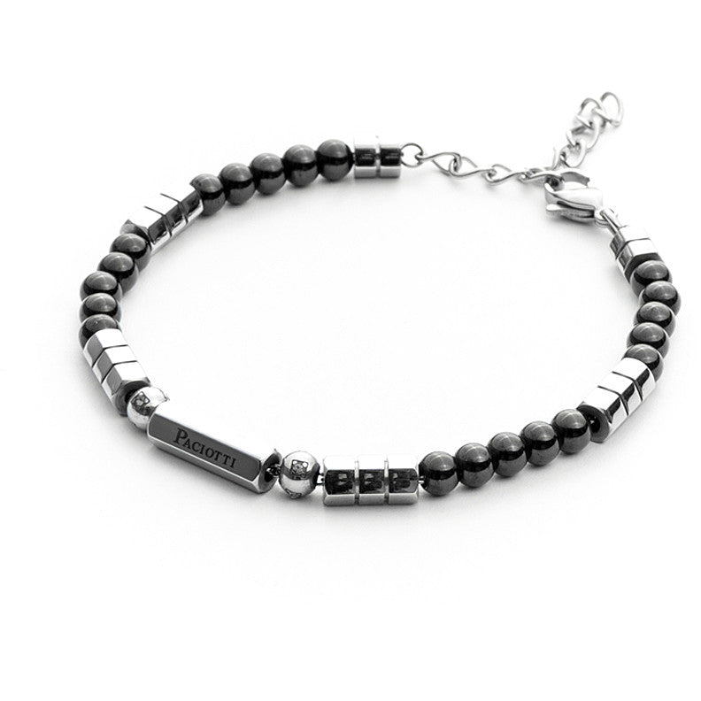 4US Baloon Pulsera de hombre con ónix negro 4UBR3781