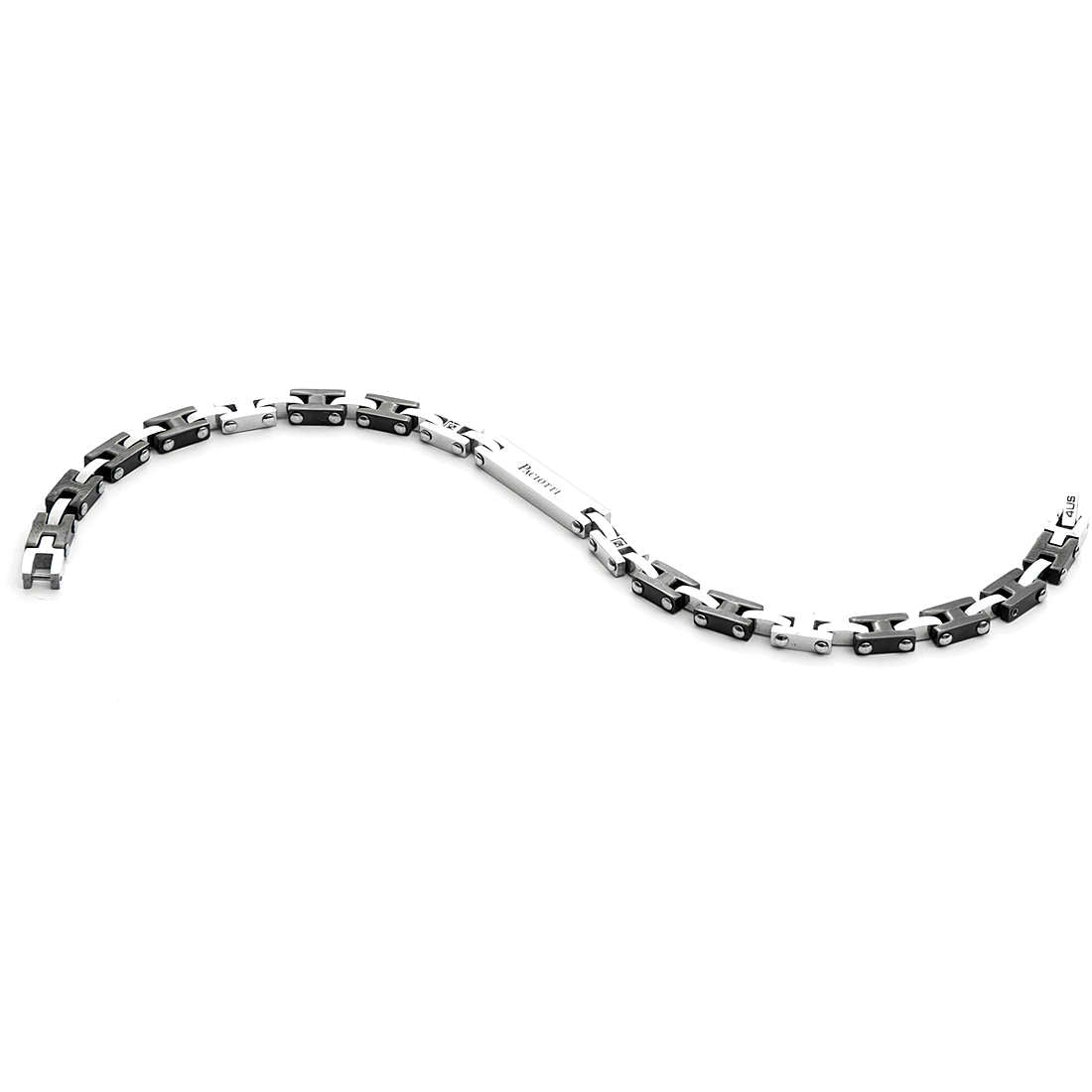 Pulsera Hombre 4US Bicolor Plate Acero y Negro 4UBR3821
