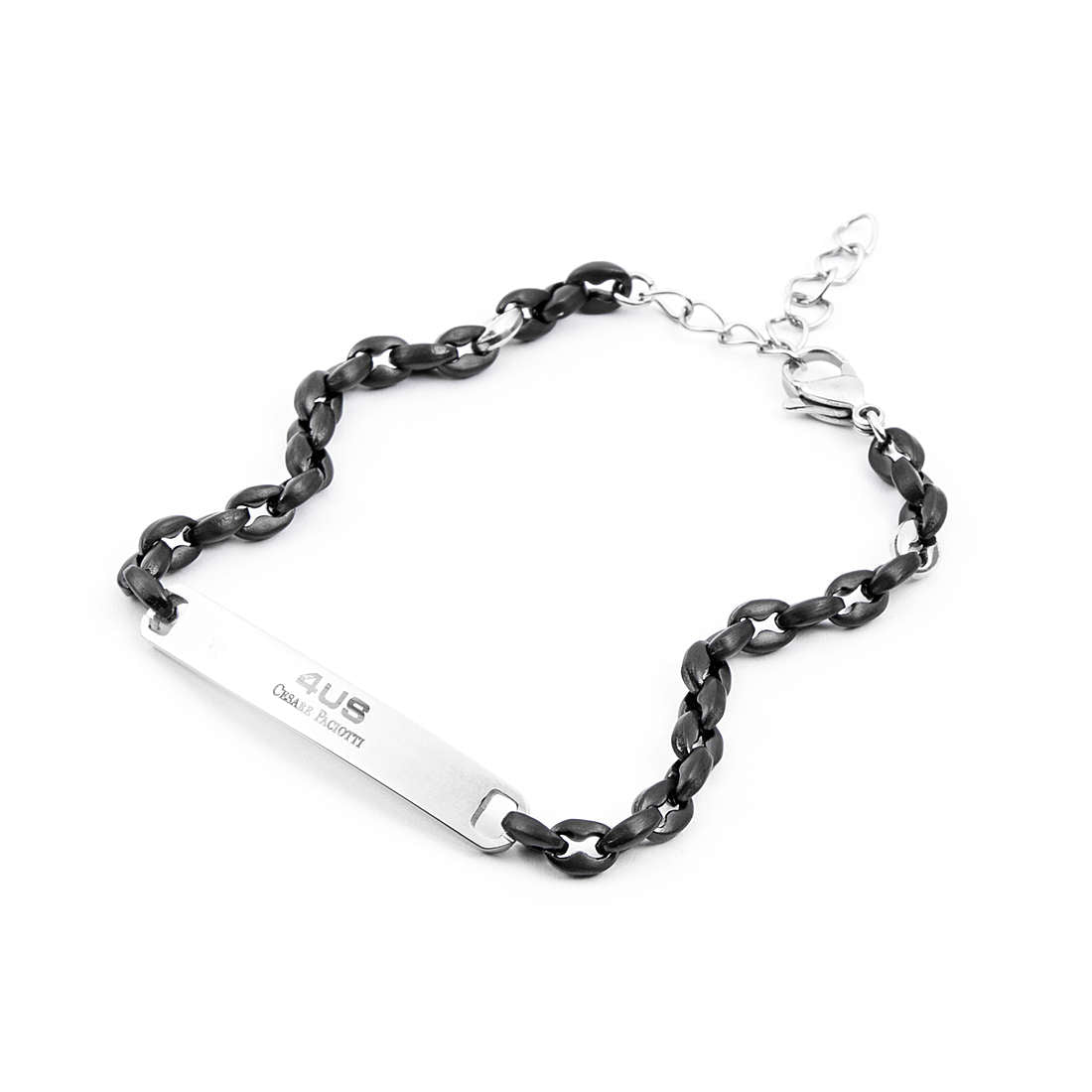 Pulsera 4US Hombre Acero y Pvd Negro 4UBR4084