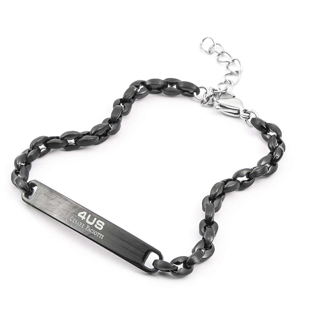 4US Pulsera de acero y negro para hombre 4UBR4085