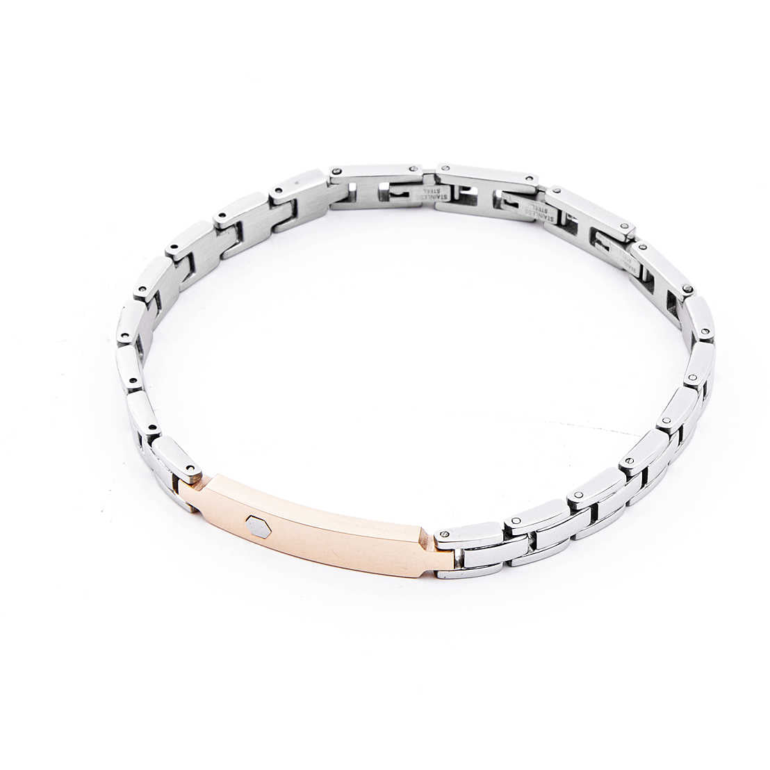 4US Brazalete de acero y rosado para hombre 4UBR4137