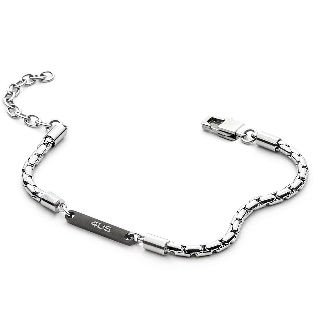 Pulsera 4US Hombre Acero y Pvd Negro 4UBR4482