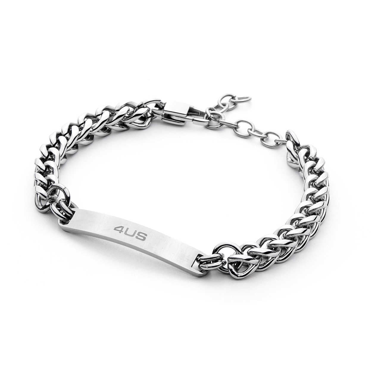 Pulsera de hombre 4US en acero con placa 4UBR4513