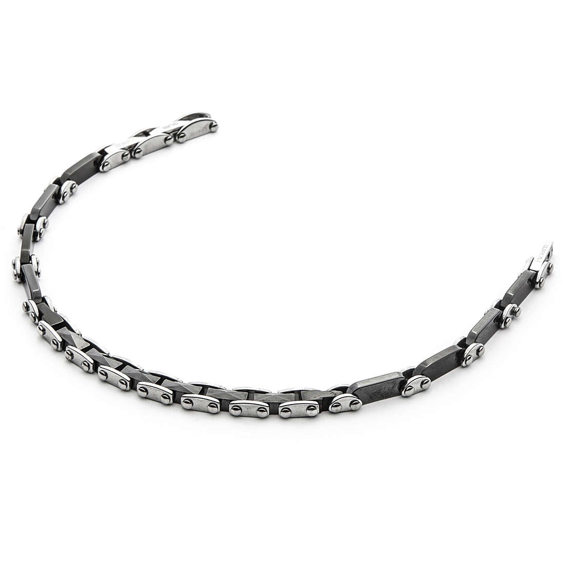 Pulsera 4US Hombre Acero y Cerámica Negra 4UBR4524