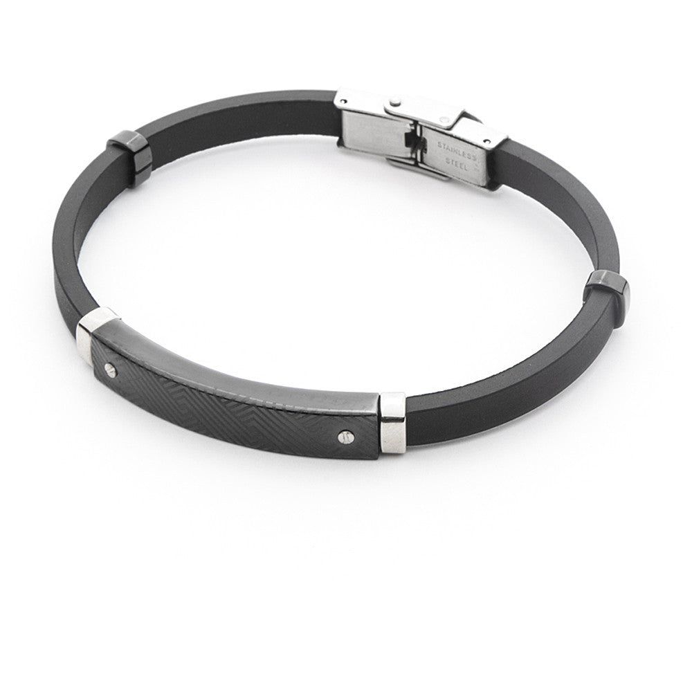 Pulsera de Hombre 4US en Acero y PVD Negro 4UBR4547