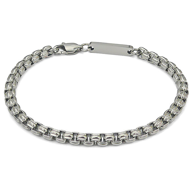 Pulsera Hombre Malla Cuadrada Lisa ABR646